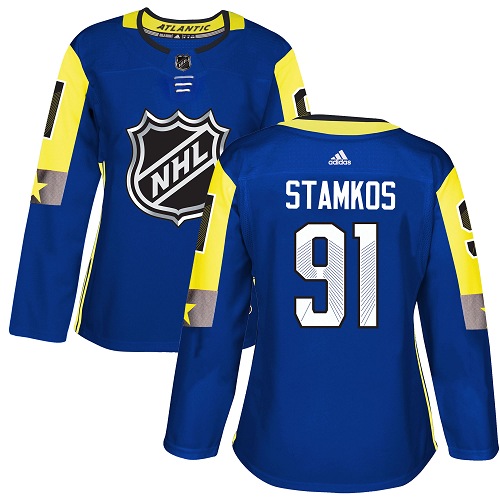 Adidas Tampa Bay Lightning #91 Steven Stamkos Royal 2018 All-Star Atlantic Division Authentic Women Stitched NHL Jersey